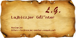 Lajbiczjer Günter névjegykártya